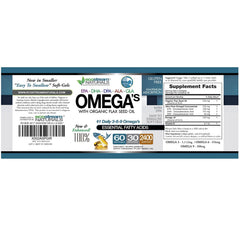 Close-up of smaller easy-to-swallow Omega 3-6-9 softgels