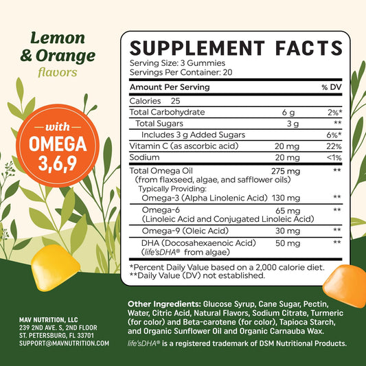Back label showing nutrition and ingredients