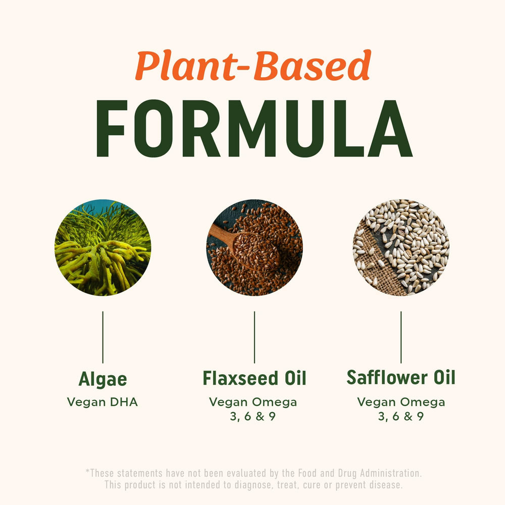 Product made from plant-based flaxseed and safflower oils