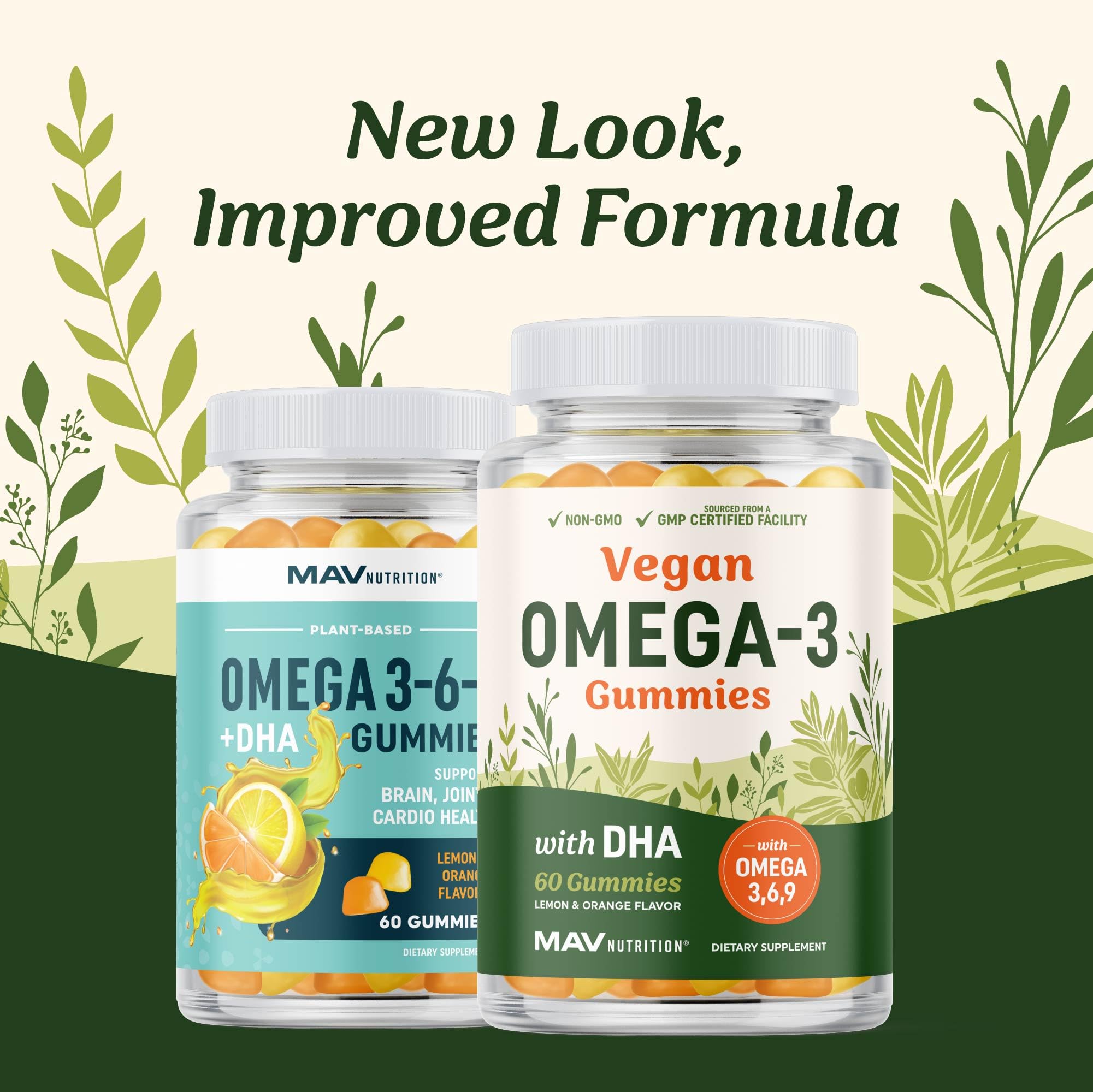 Vegan-friendly, non-GMO and GMP-certified logos on packaging