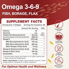Burp-free omega 3-6-9 softgels close-up