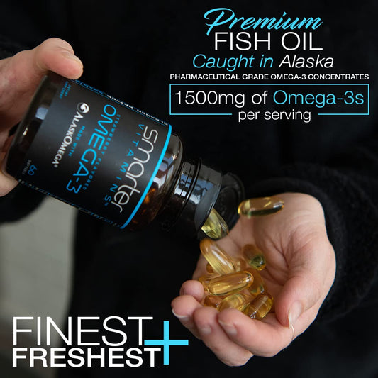 Berry-flavor omega-3 softgel bottle with 60 capsules in a 5-pack