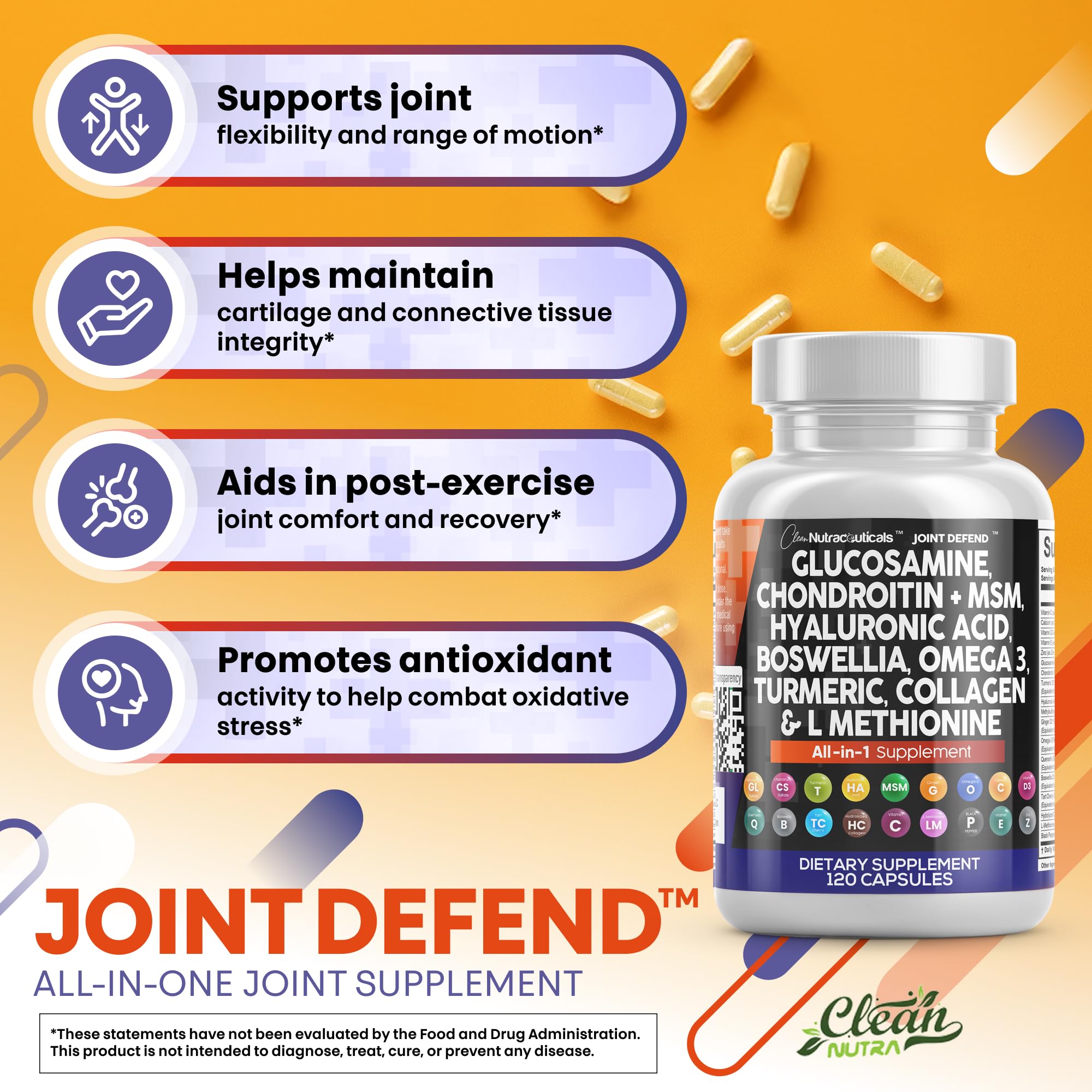 Omega-3 daily vitamins for joint and bone health