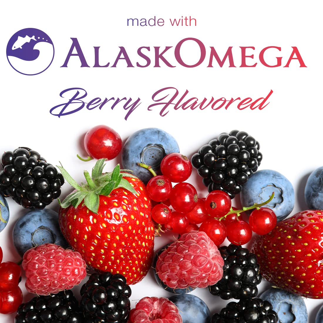 Triple-strength DHA and EPA omega-3 berry softgels
