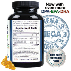 Triple-strength, burp-free omega-3 fish oil capsules