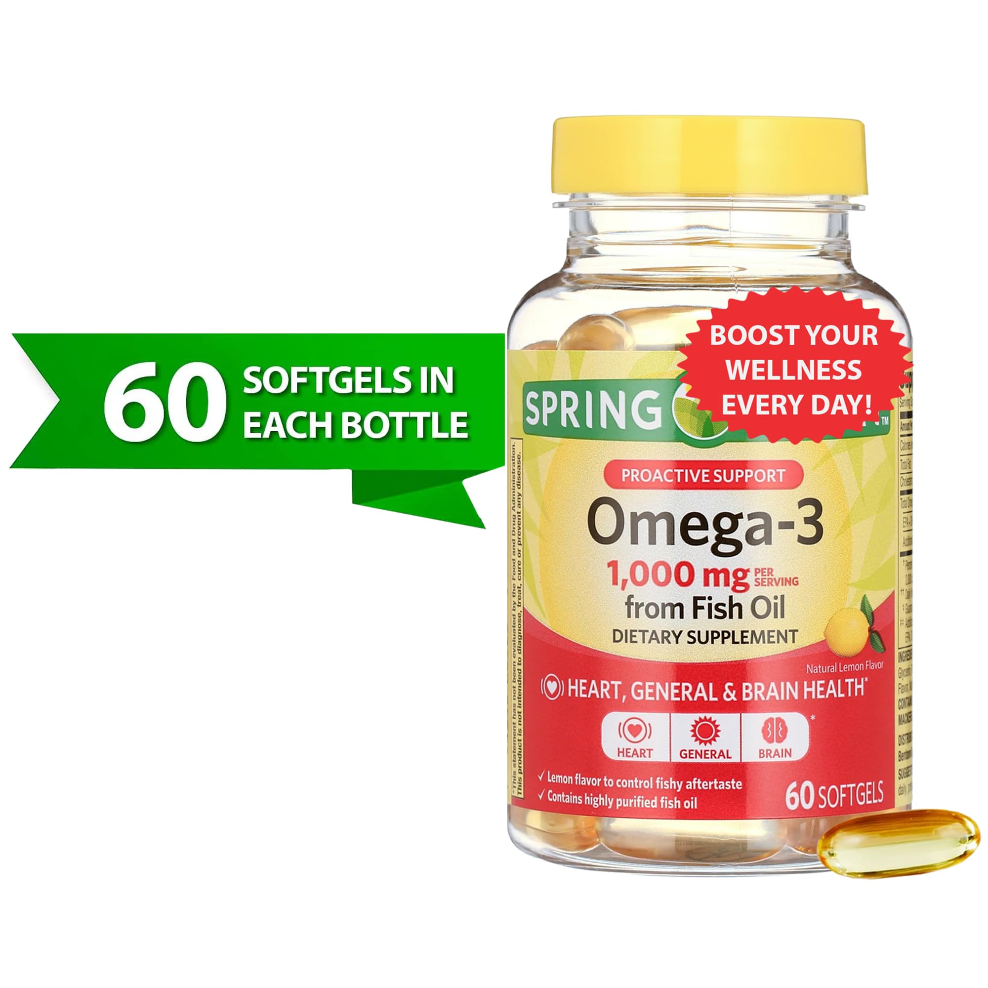 Nutrition label showing 645mg EPA and 310mg DHA per serving