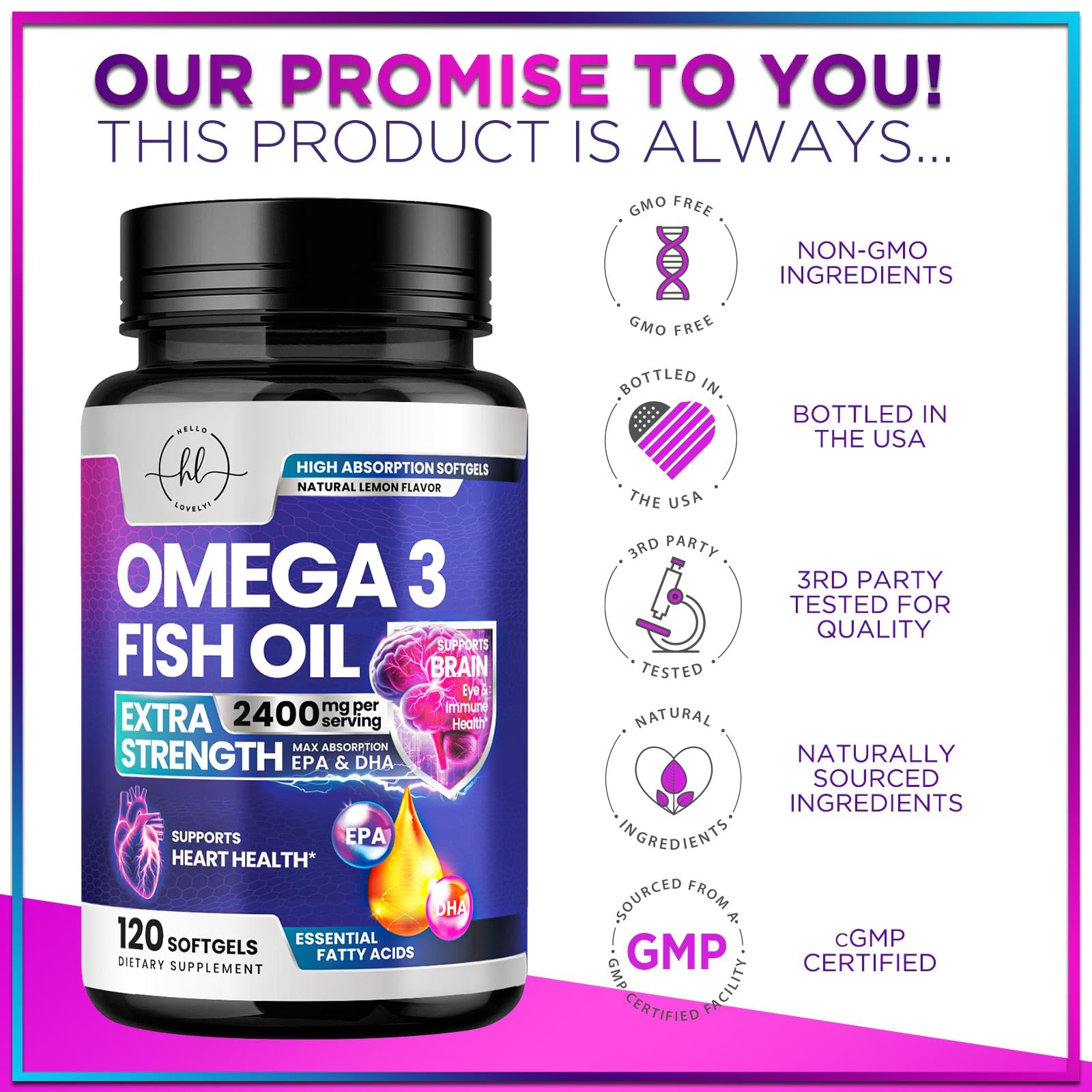 Omega-3 Fish Oil 2400mg capsules