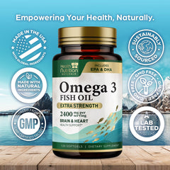 EPA and DHA structure image for Omega-3 Fish Oil 2400 mg