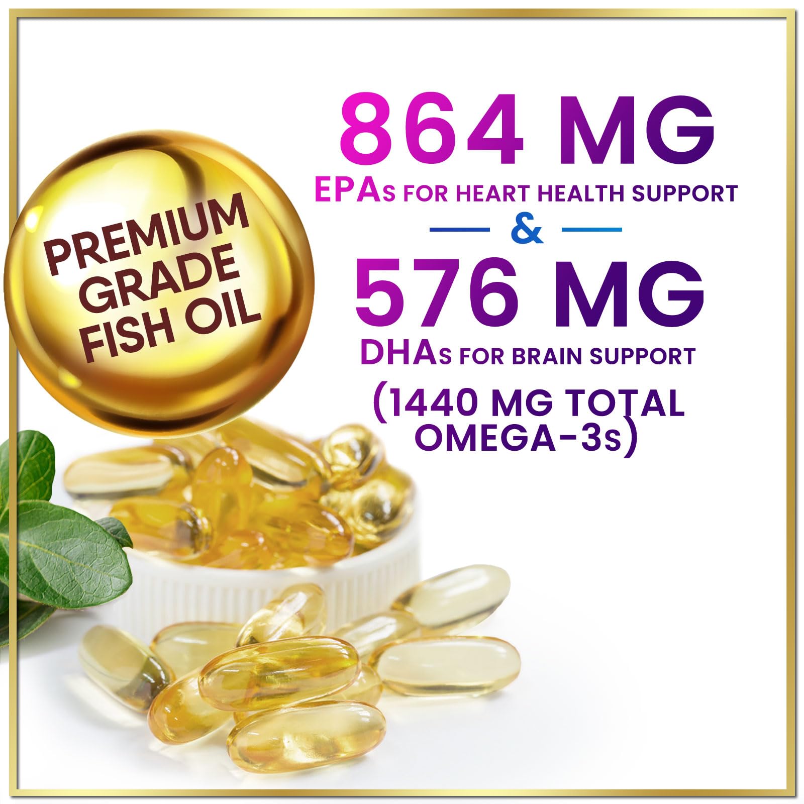 Ingredients for Omega-3 Fish Oil 2400mg supplement