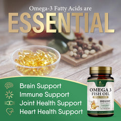 USA-bottled omega-3 fish oil product on display