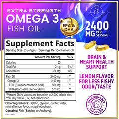 Product shot of Omega-3 Fish Oil 2400mg packaging