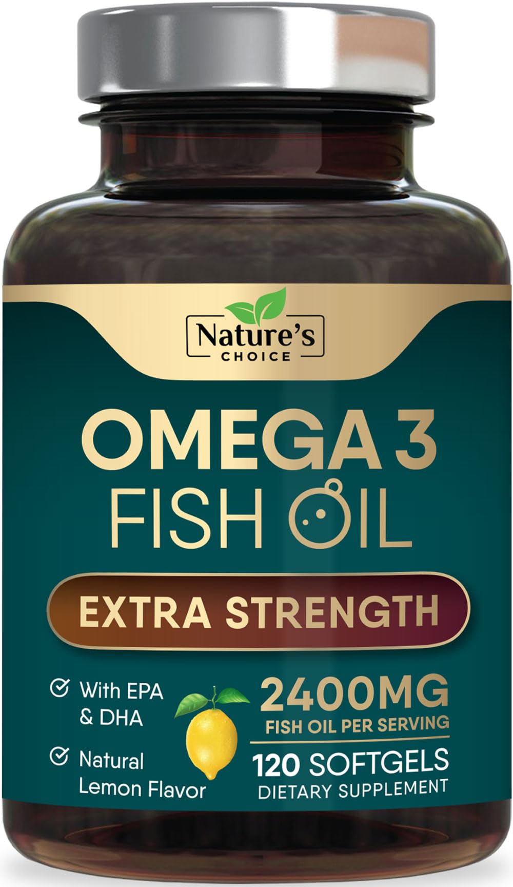 Omega-3 Fish Oil 2400mg softgels – front view