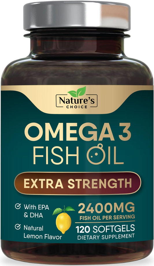 Omega-3 Fish Oil 2400mg softgels – front view