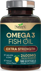 Omega-3 Fish Oil 2400mg softgels – front view