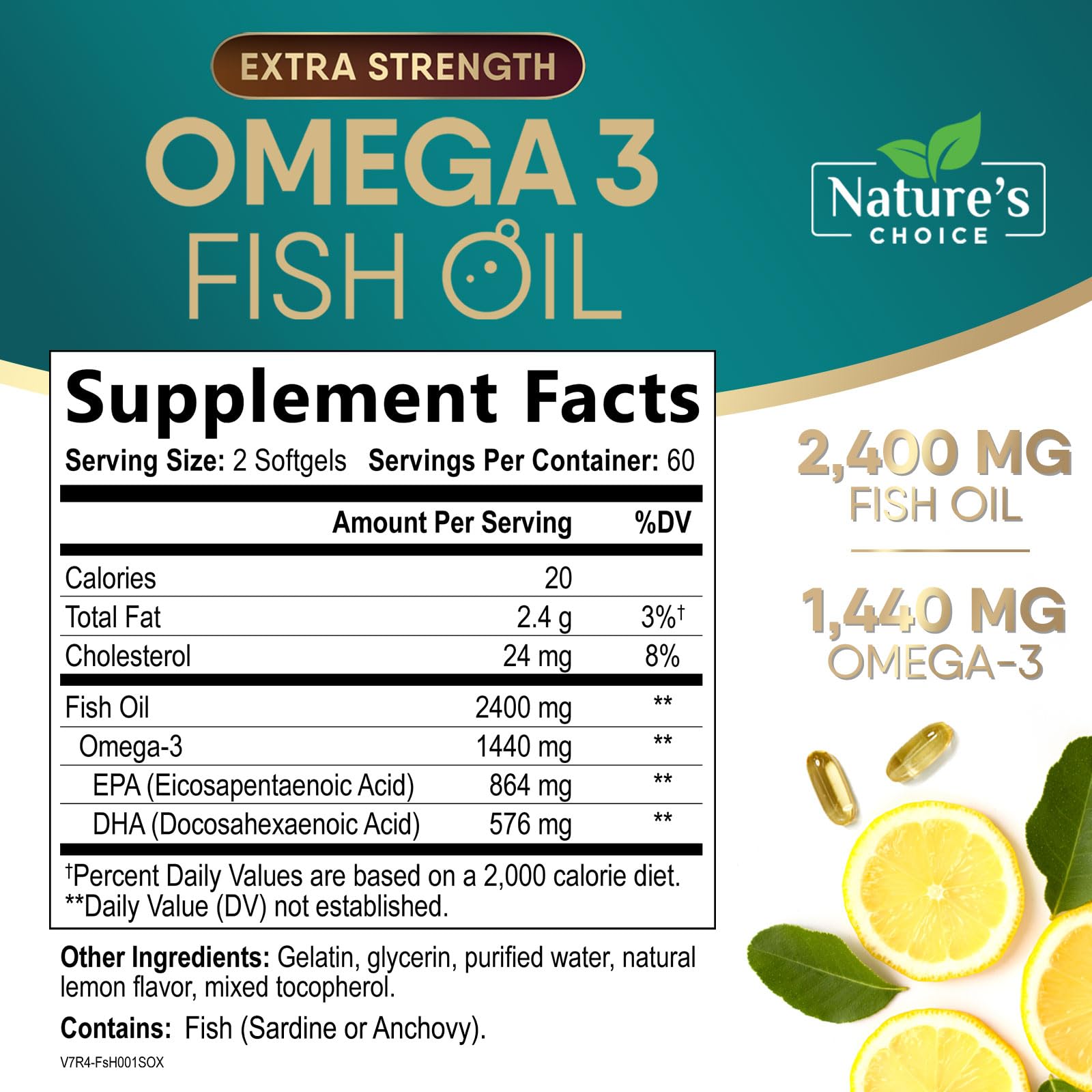 Close-up of triple-strength omega-3 softgels