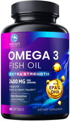 Bottle of Omega-3 Fish Oil 2400 mg softgels