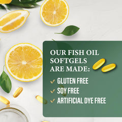 Heart and brain health benefits infographic with omega-3