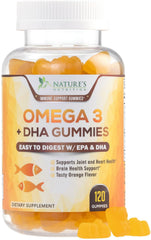 Omega 3 Fish Oil Gummies bottle front with orange flavor