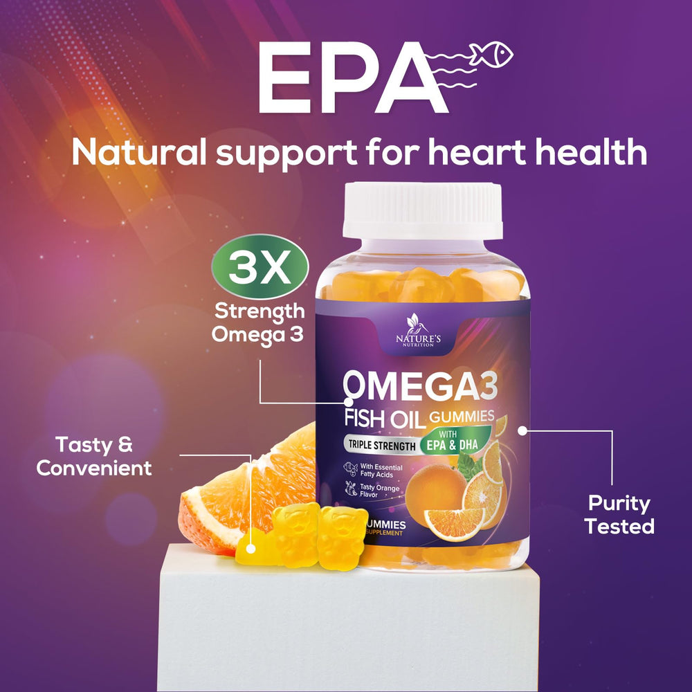 Gluten-free and dairy-free notice on Omega 3 gummies