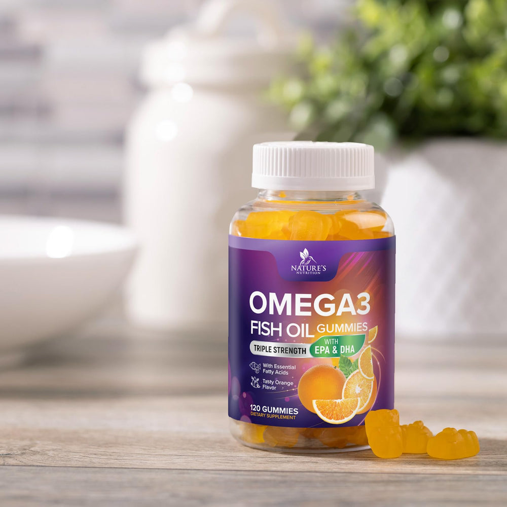 Illustration showing heart and brain health benefits of Omega 3