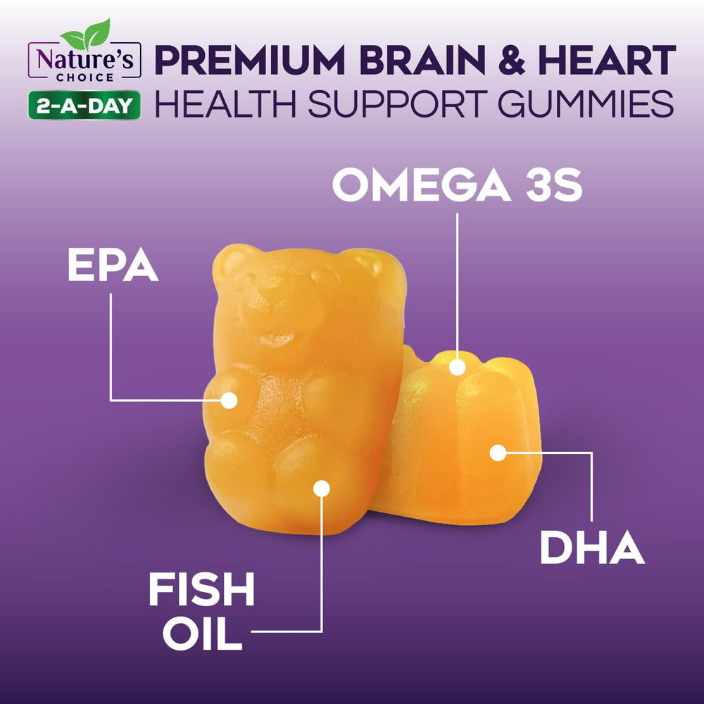 Nutrition facts label for Omega-3 Fish Oil Gummies