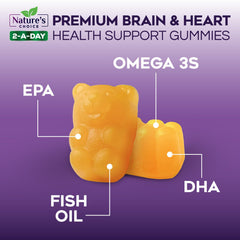 Nutrition facts label for Omega-3 Fish Oil Gummies