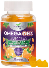 Orange-flavored Omega-3 Fish Oil Gummies bottle with 60 count