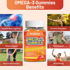 60-count bottle of Omega-3 gummies with EPA and DHA