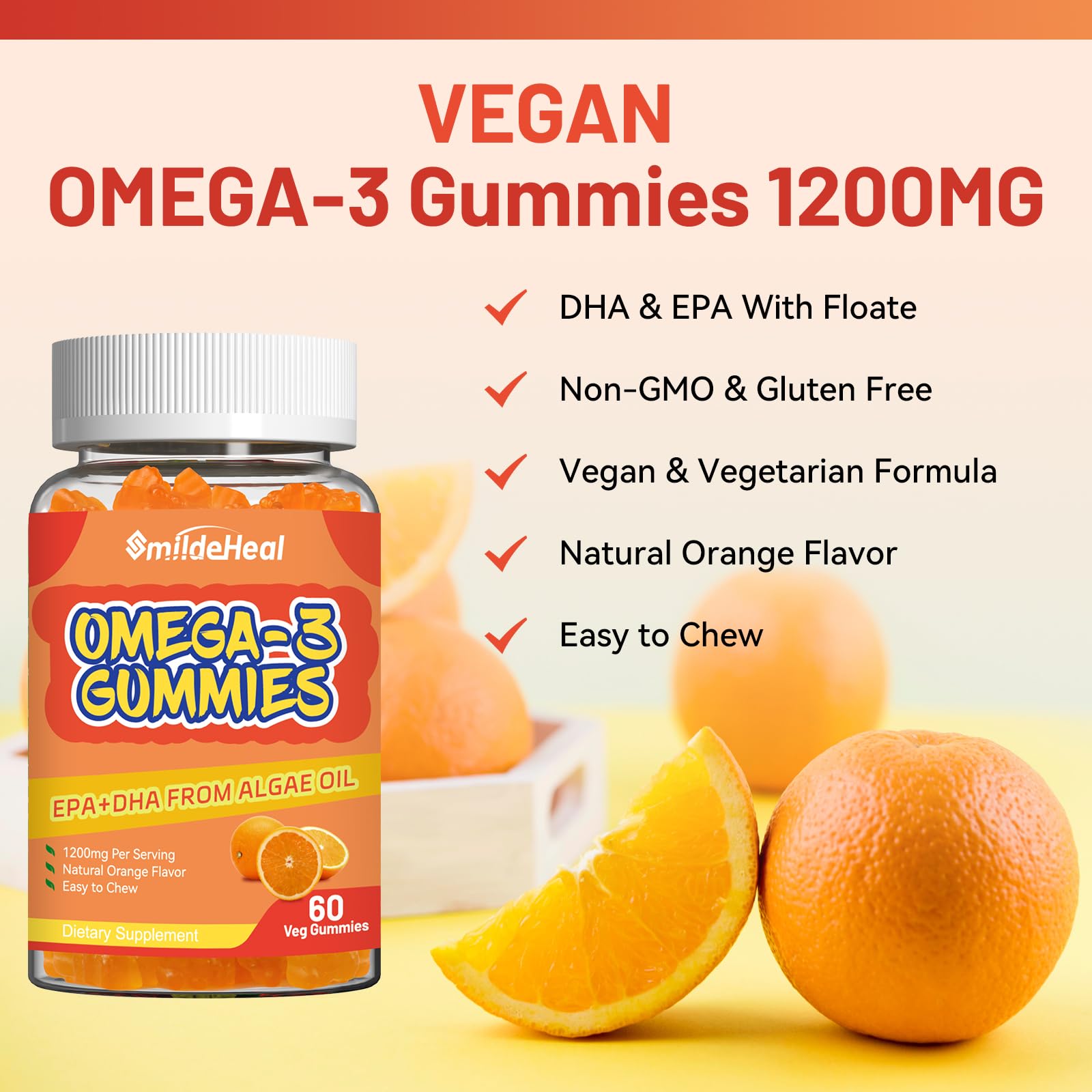 Omega-3 gummy ingredients with vegan formula