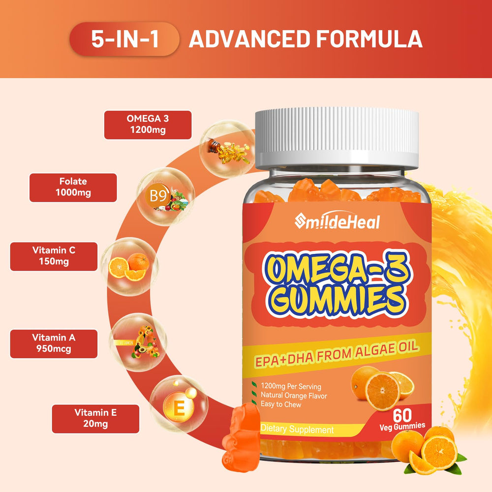 60 count vegan Omega-3 gummies for family use