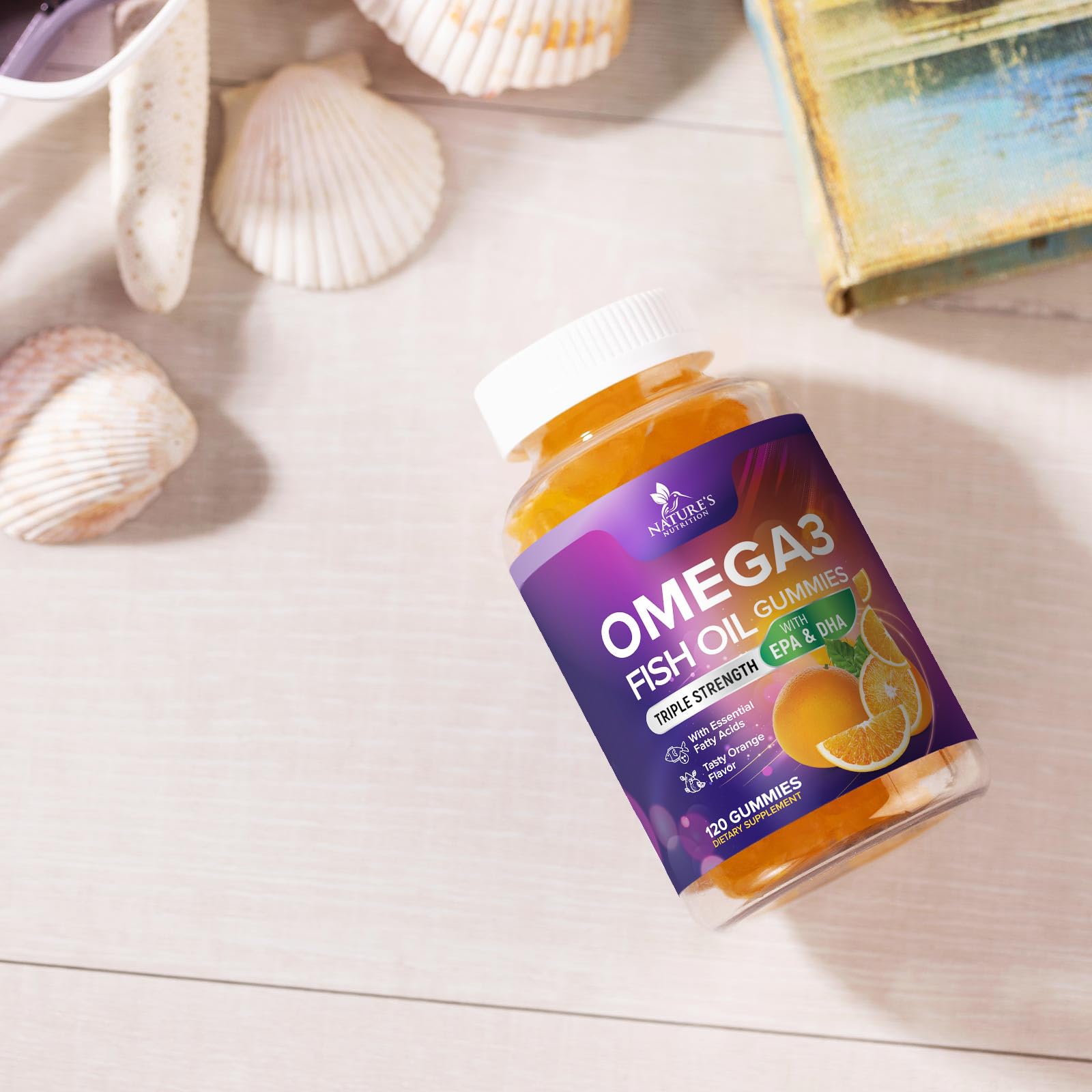 Family-sized Omega-3 Fish Oil Gummies bottle with 120 gummies