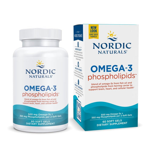 Bottle of Nordic Naturals Omega-3 Phospholipids unflavored 60 soft gels