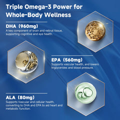 Close-up of omega-3 softgel capsules