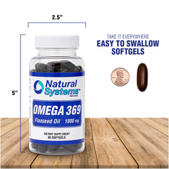 Close-up of flaxseed oil ingredients used in Omega 369