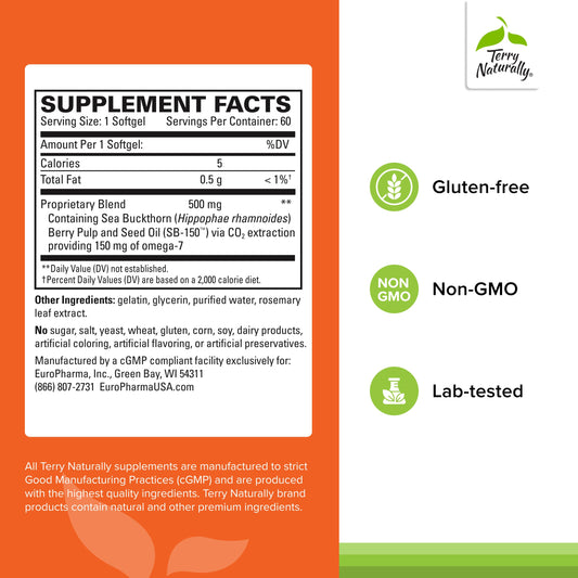 Omega-7 sea buckthorn oil promoting skin hydration