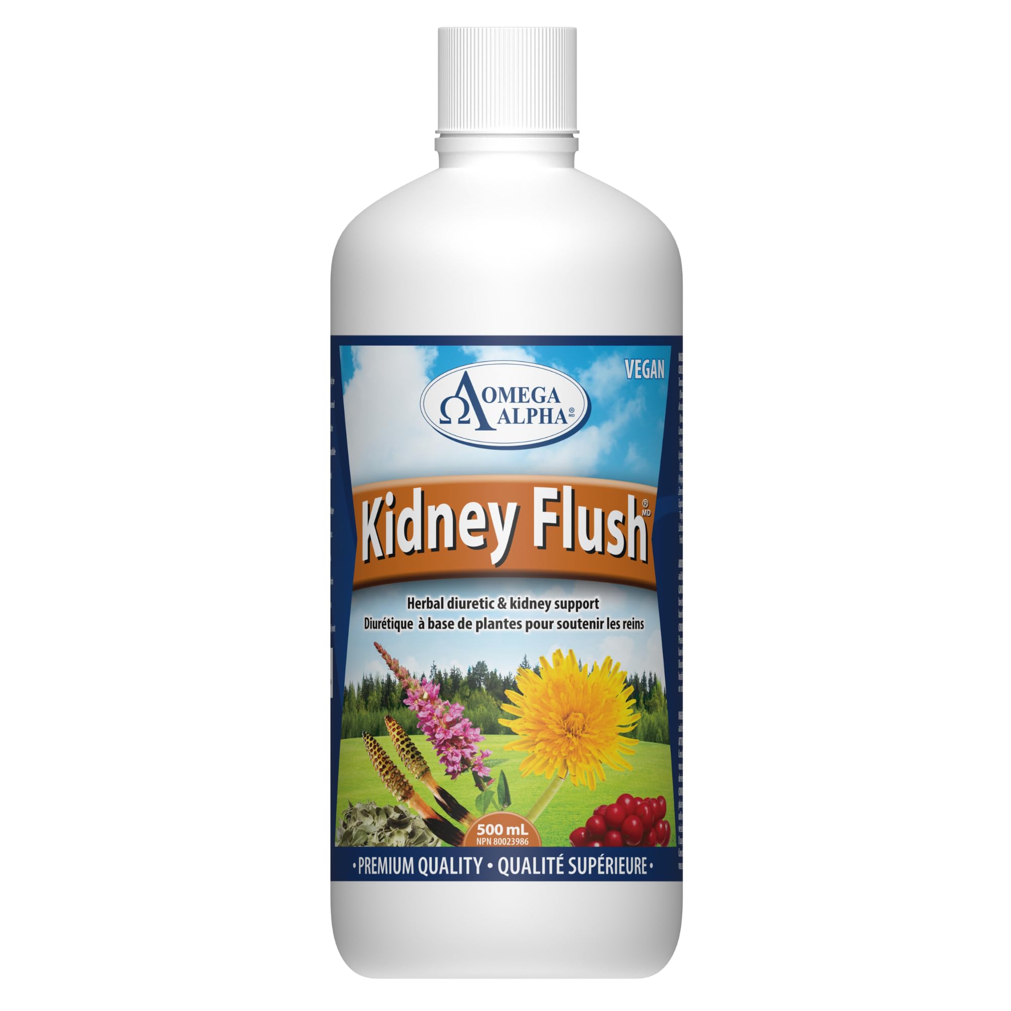 Omega Alpha Kidney Flush 500 ml bottle - front view