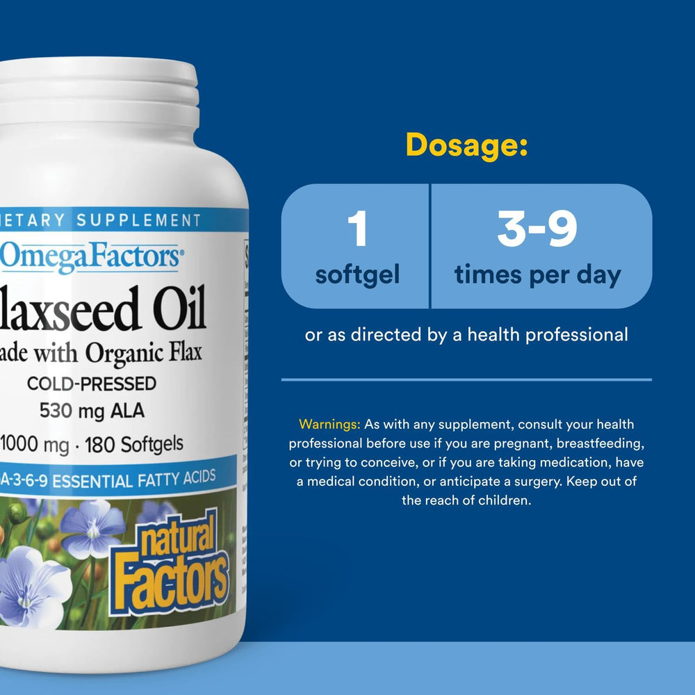 Organic certified flax seeds used for Omega Factors flaxseed oil