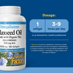 Organic certified flax seeds used for Omega Factors flaxseed oil