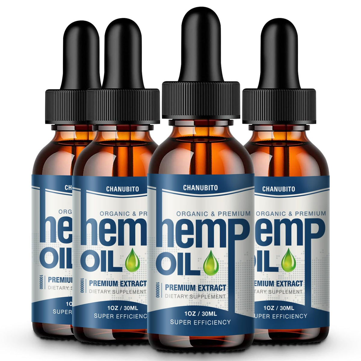 Four-pack CHANUB4ITO Omega oil drops bottle - organic high potency