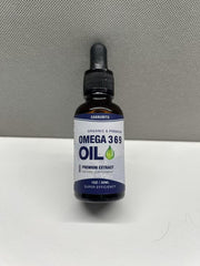Organic Omega oil drops 4-pack display with dropper