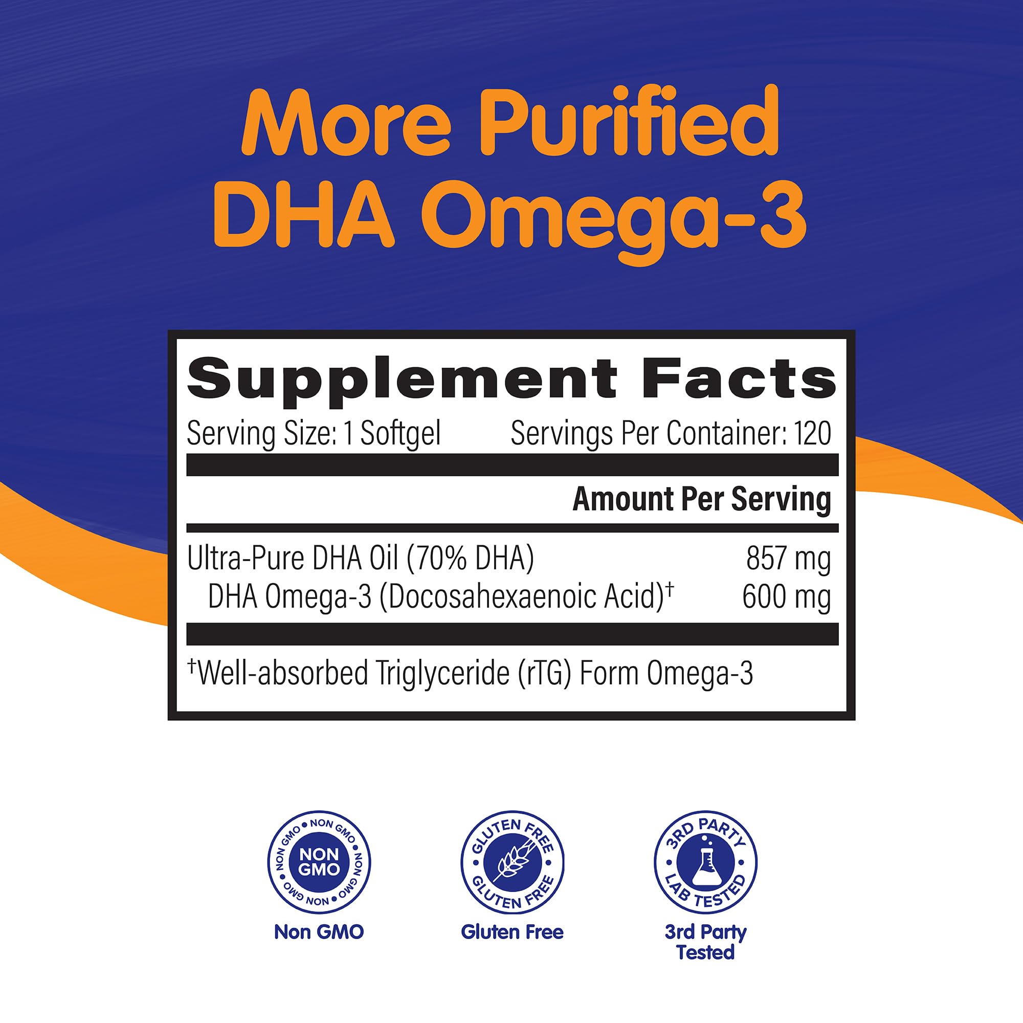Prenatal DHA packaging for OmegaVia DHA 600 mg