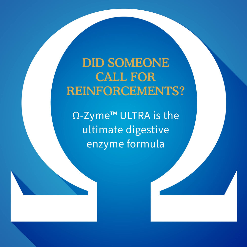 Illustration showing 21 digestive enzymes in Omega-Zyme Ultra