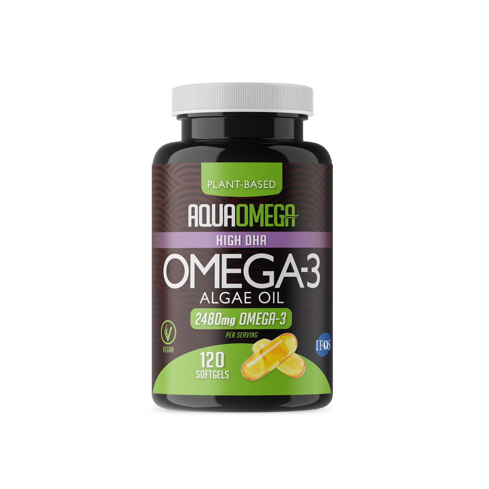 Algae-based vegan omega-3 softgels, 120-count