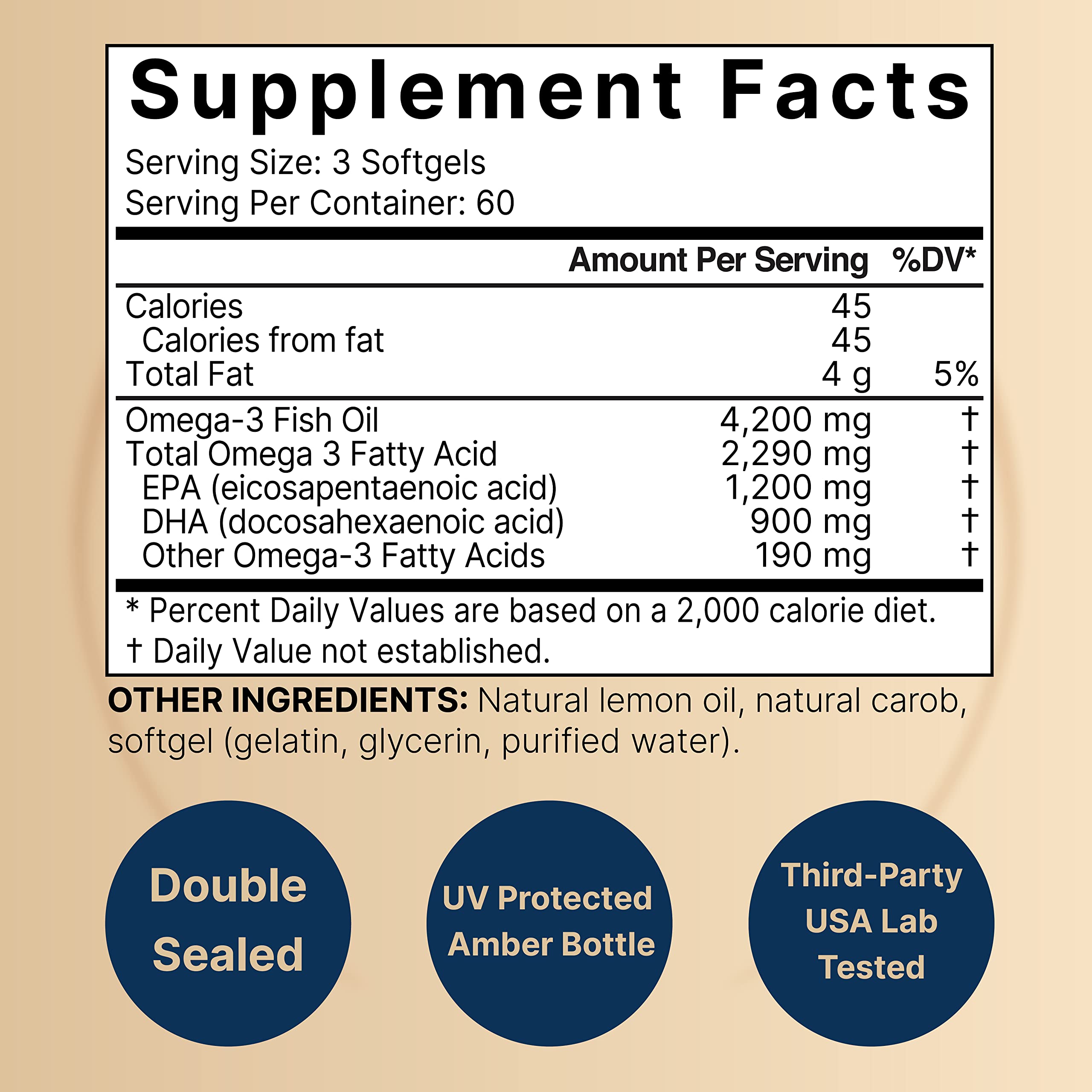 EPA 1200mg and DHA 900mg per serving