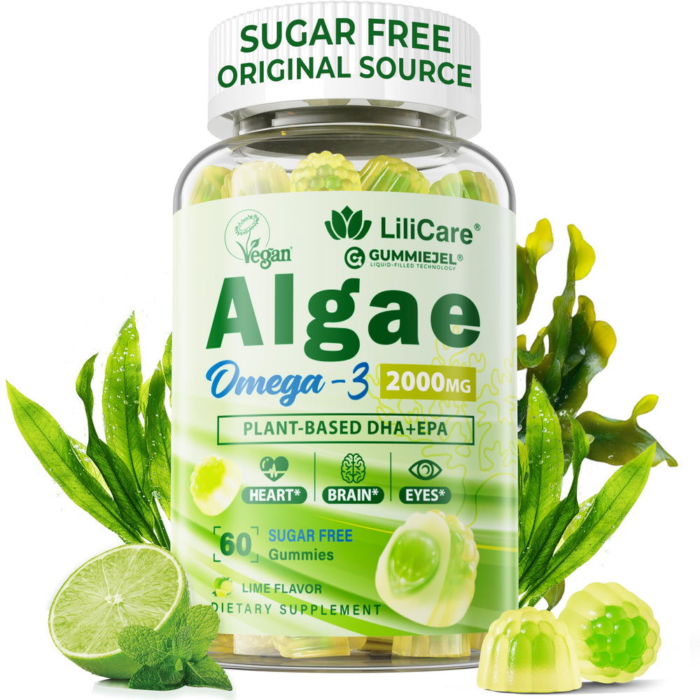 Omega-3 gummies from algae oil with DHA 640mg and EPA 290mg per serving