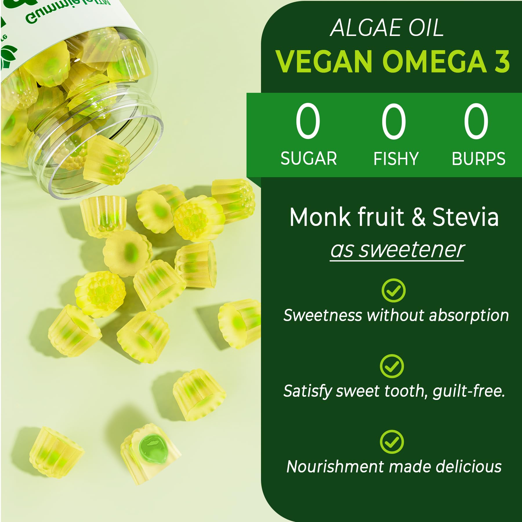 Eye health and vision support with DHA-rich gummies