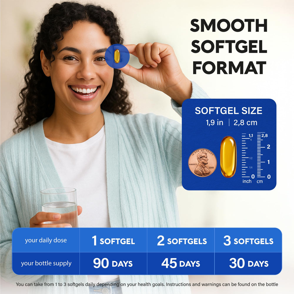 Lemon flavor omega-3 softgels close-up