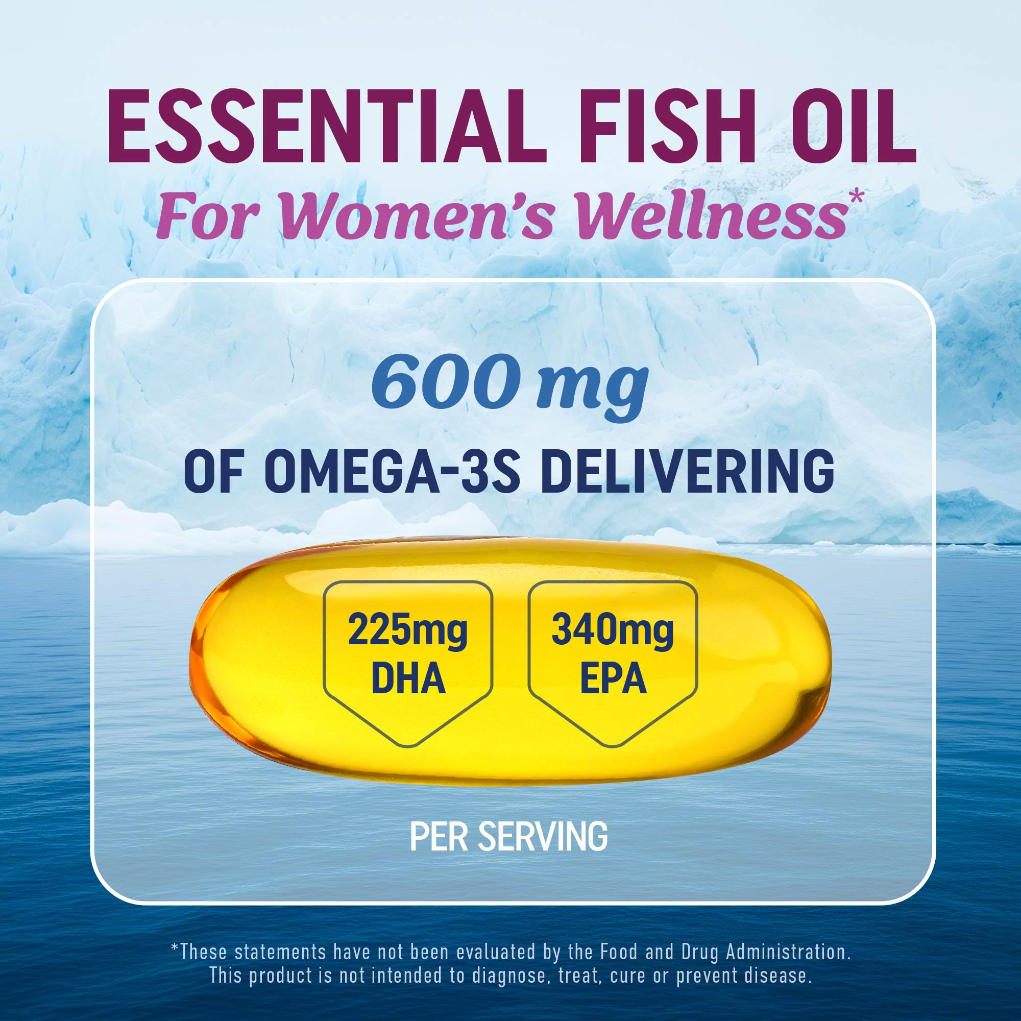 Evening primrose oil supplement bottle for women (800mg)