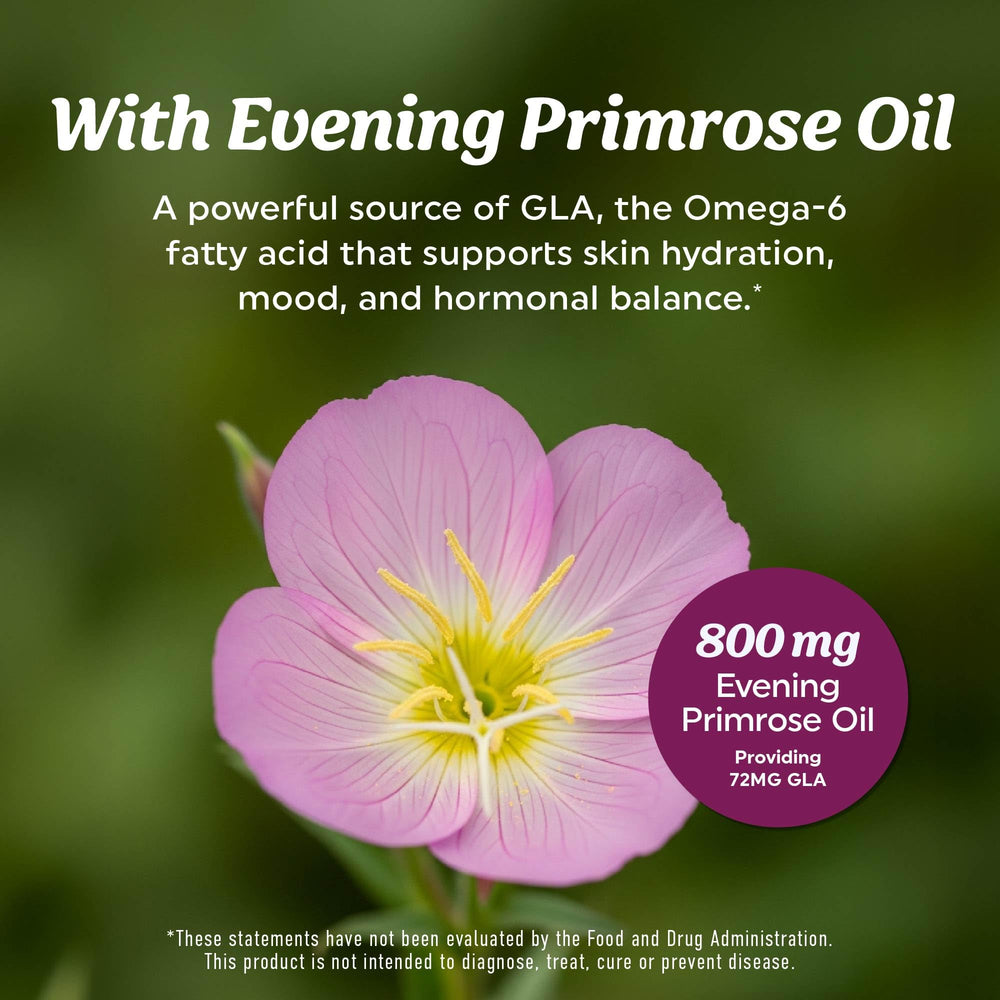 Graphic showing hormonal balance and skin wellness benefits