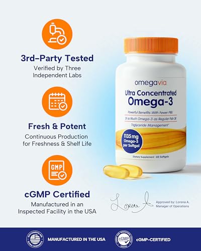 Highlight of high EPA and DHA content in OmegaVia omega-3
